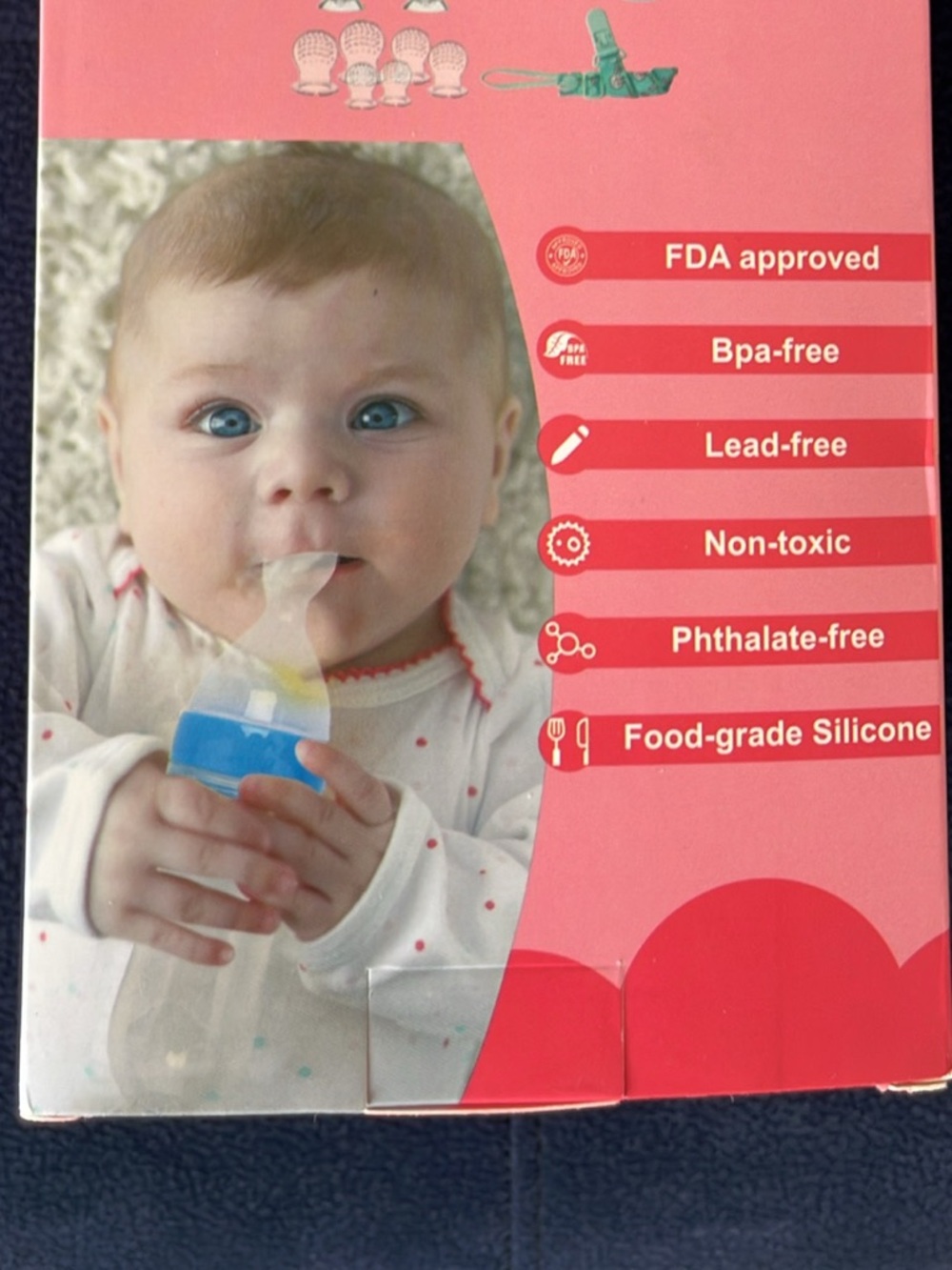 Baby Silicone Feeding Bottle with Blue Cap - Unbranded